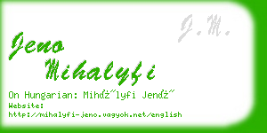 jeno mihalyfi business card